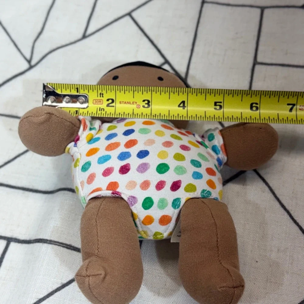 Lovevery Organic Cotton Baby Doll 7in Multicolor Polka Dot Sensory Plush Toy